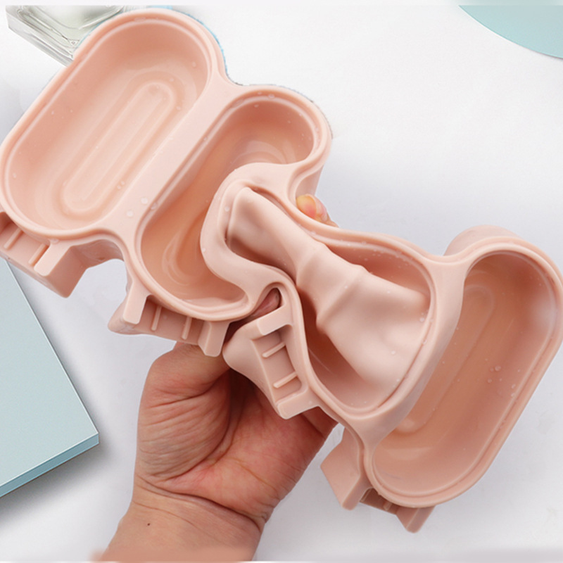 Nuevo molde de helado elíptico helado casero helado helado molde de silicona de grado alimenticio molde de helado