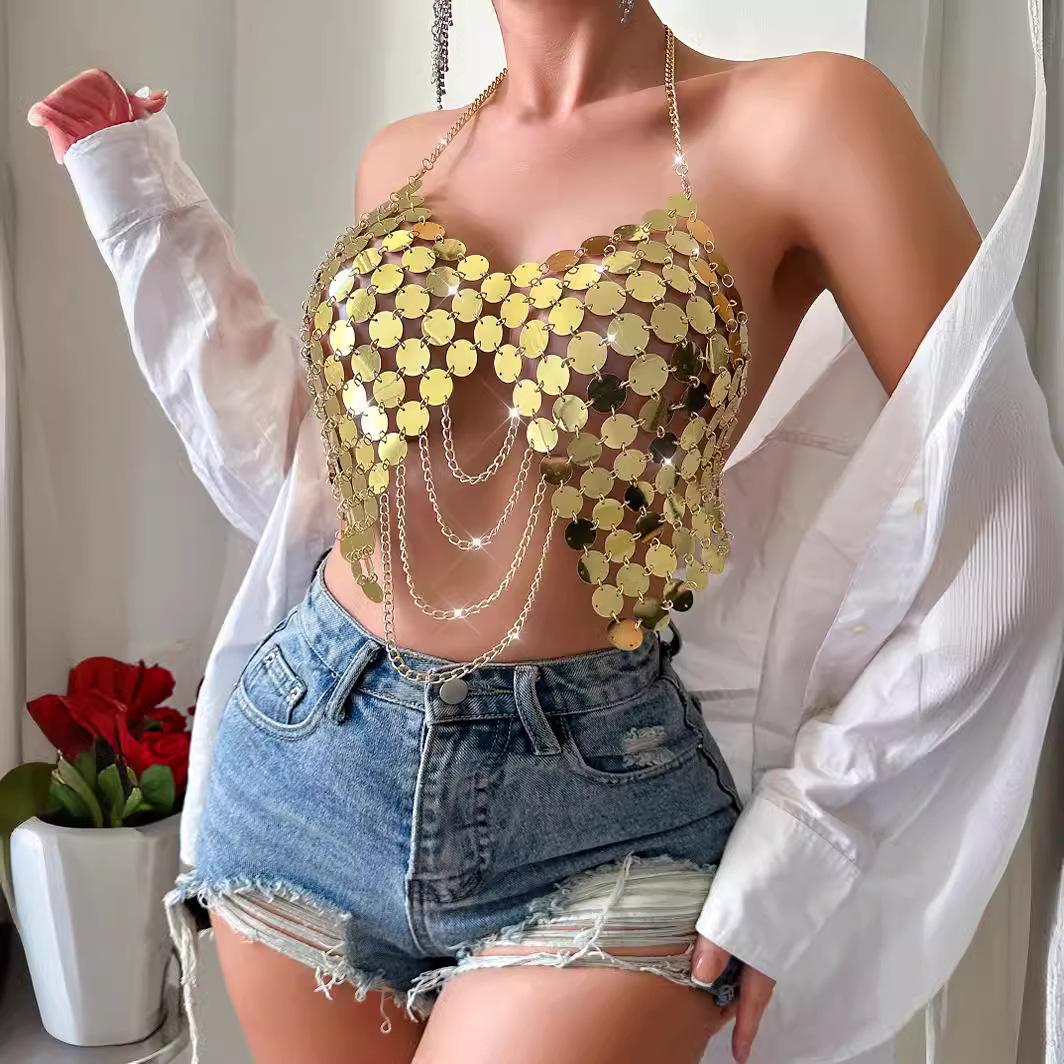 INS2025欧美跨境亚马逊新款性感时尚亚克力吊带小背心女装L20678