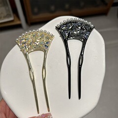 新しい中国風のデザイン U 字型ヘアピンヘアピンヘアピン女性の新しいパールヘアアクセサリーヘアピンヘアピン後頭部卸売