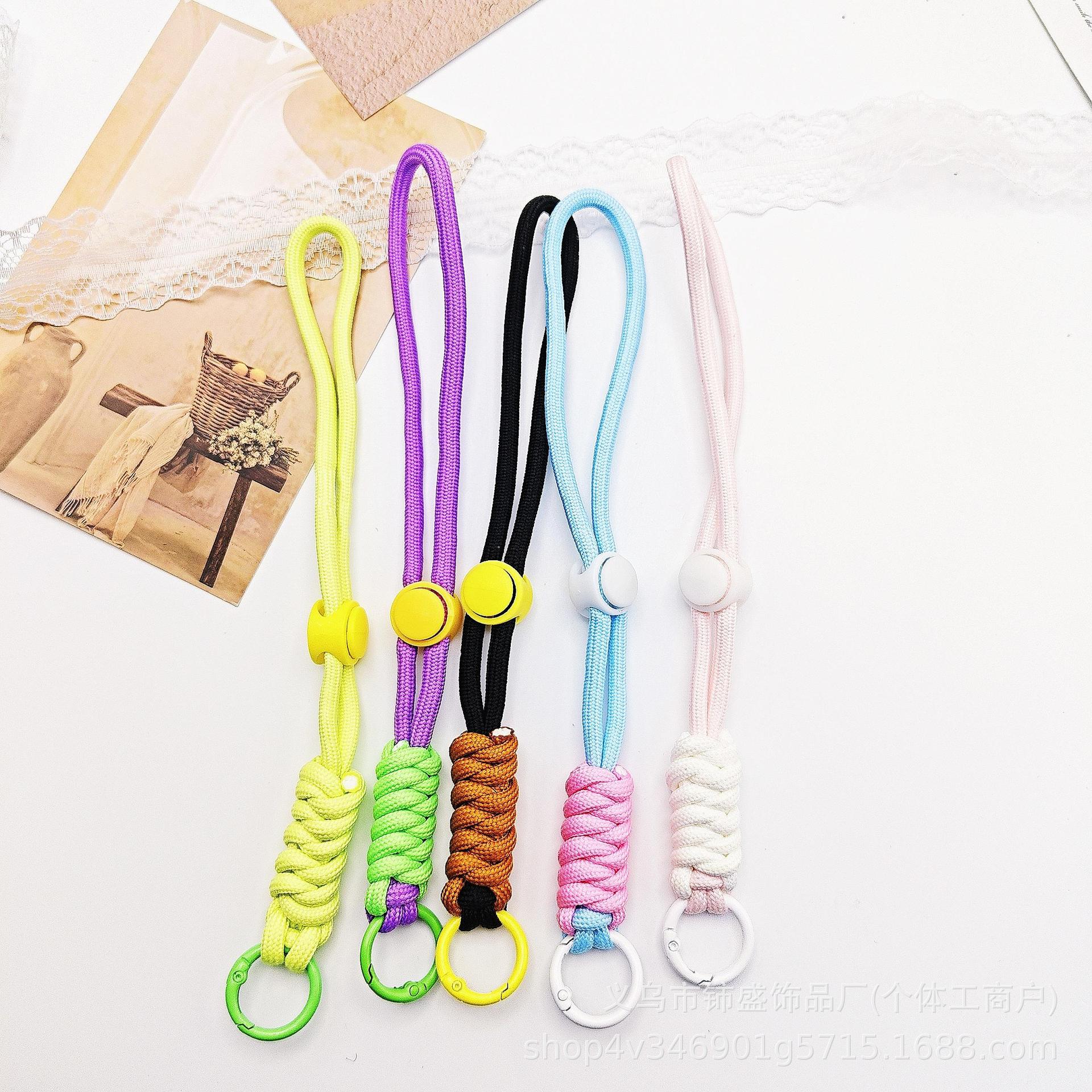 Keychain lanyard, phone charm, woven accessory, handmade knotted ornament, diamond knot jewelry accessory