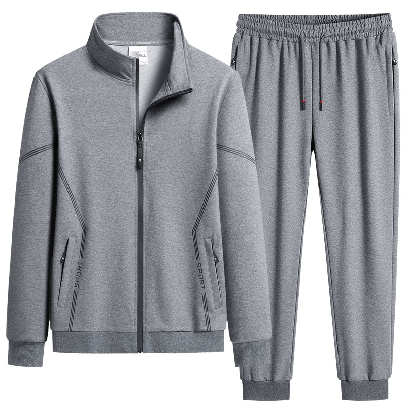 M - 8XL traje deportivo de hombre primavera y otoño algodón suelto engordado de tamaño grande camiseta casual pantalones de dos piezas image 1