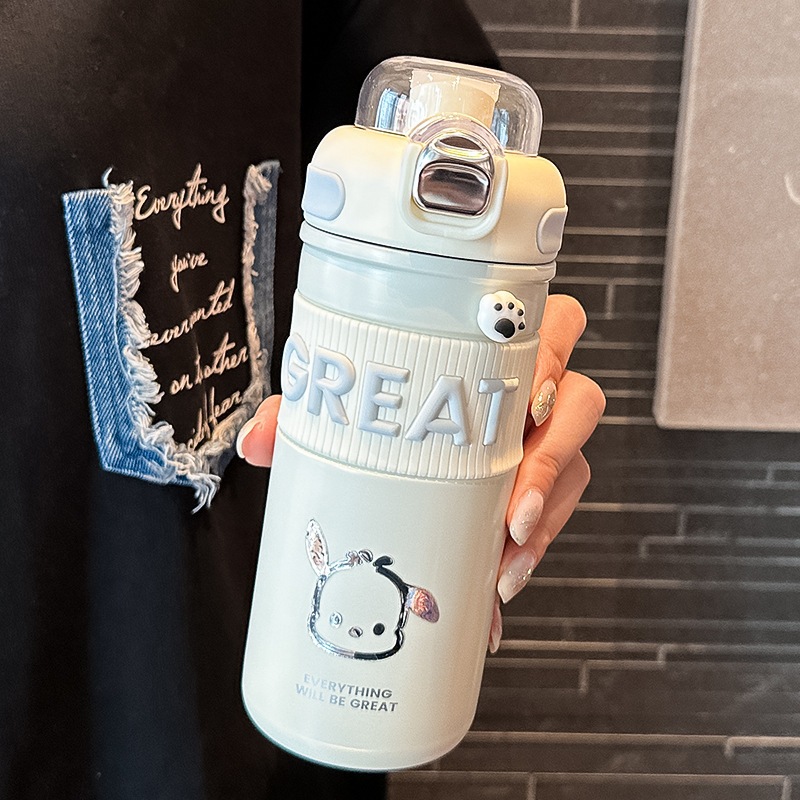 Thermos Cup for Girls 2023 New Style Simple Student High-Looking Straw Cup Large Capacity Water Cup Sports Portable Cup