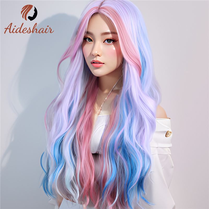 Colorful Wig Rainbow Lolita Paris Dyed Full Wig Lolita Bangs Dye Colorful Wig Rainbow Lolita Paris Dyed Full Wig Lolita Bangs Dye