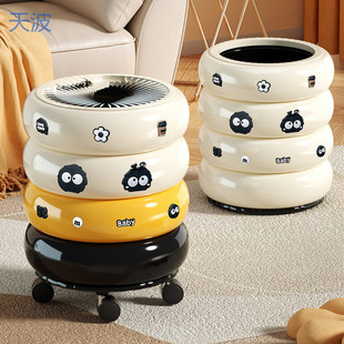 Ttb2025 New Donut Trash Can for Home Living Room Accessible Luxury with Lid High-Value Kitchen Removable Paper Basket