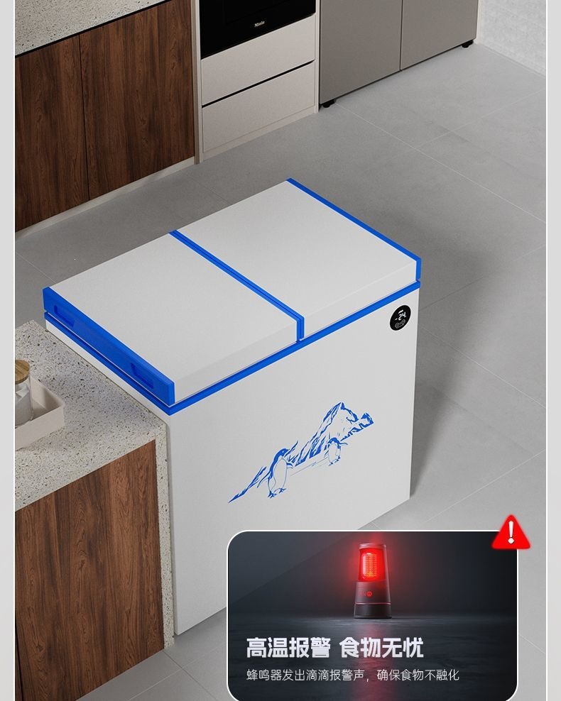 Dual-Temperature Dual-Door Freezer, Large-Capacity Household Dual-Use Freezer, Smart Freezer, First-Class Energy-Saving Car Refrigerator