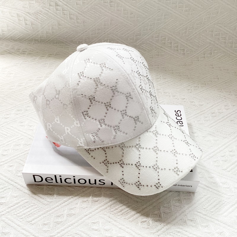 Cappellino da baseball jacquard lettera diamante cappello sole_voghion.com