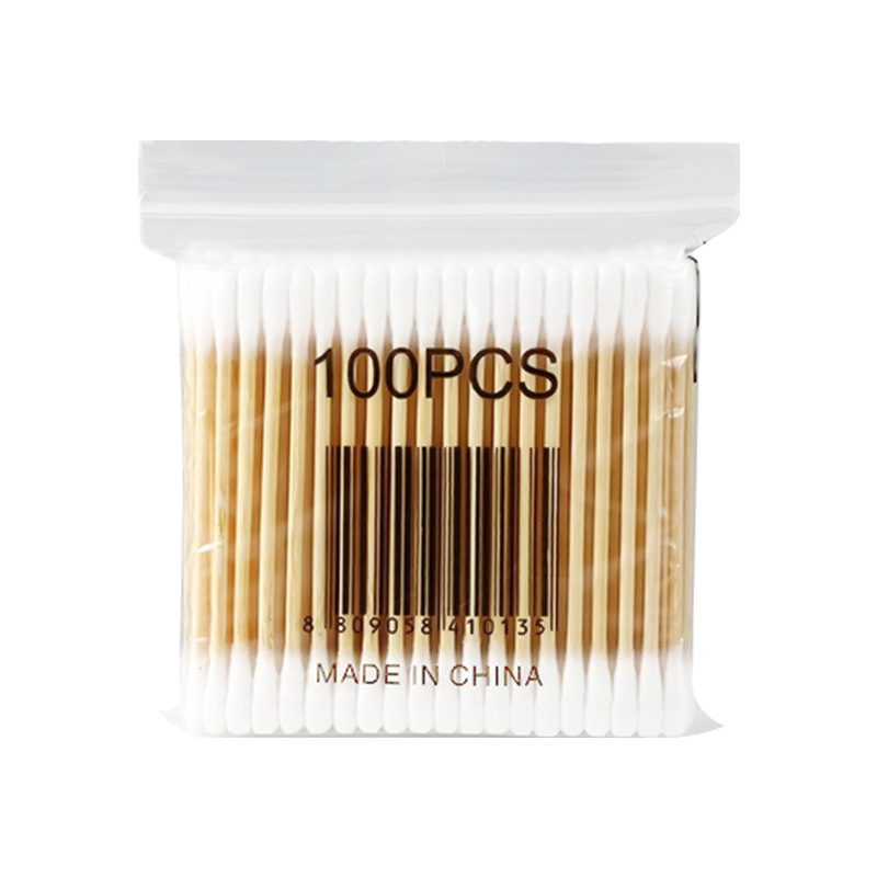 100 tampones de algodón tampones de algodón de doble cabeza tampones de algodón bebés tampones de algodón de maquillaje desechables