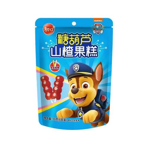 Chukou Puppy Paw Team Candied Hawthorn Hawthorn Fruit Cake Hawthorn Bat Stick Children's Leisure Snacks 90g (pack of 6)