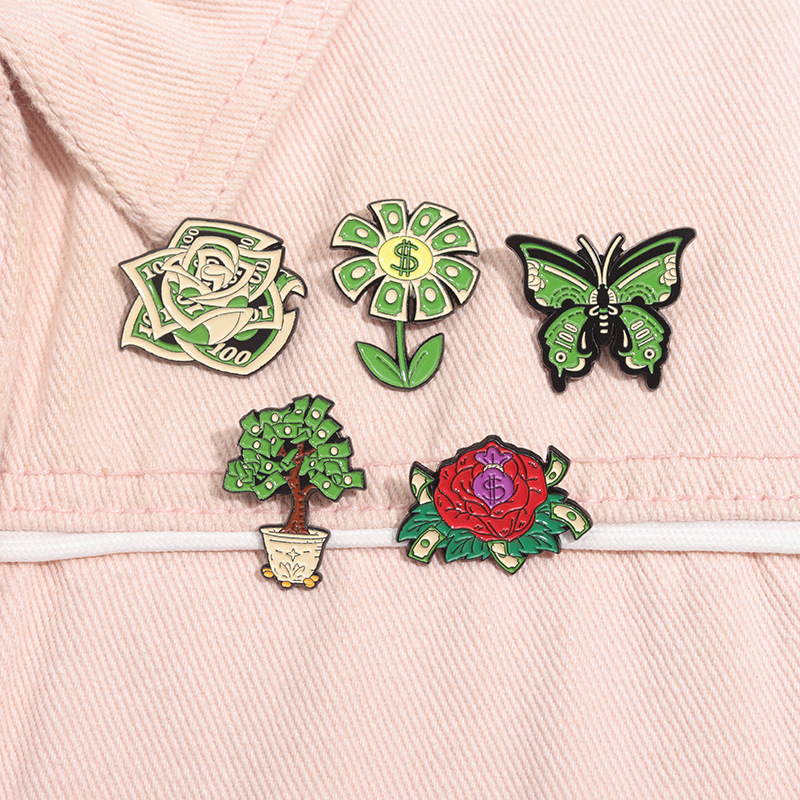 Foreign Trade New Interesting Flowers/Butterfly/Facalth Tree/ Dollar Style Cartoon Style Brooch Top Hat Accessories