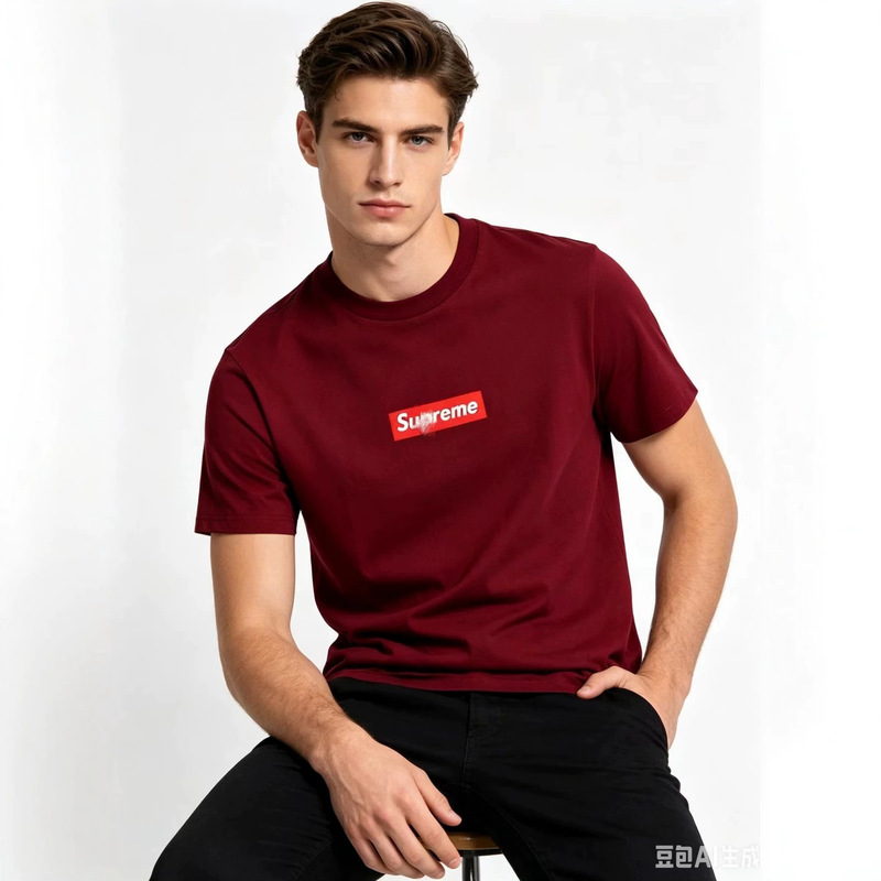 Supreme 2026 Spring/Summer Classic Box Logo Red Label Embroidered Short Sleeve T-Shirt Unisex Trendy High Street Brand Supreme 2026 Spring/Summer Classic Box Logo Red Label Embroidered Short Sleeve T-Shirt Unisex Trendy High Street Brand