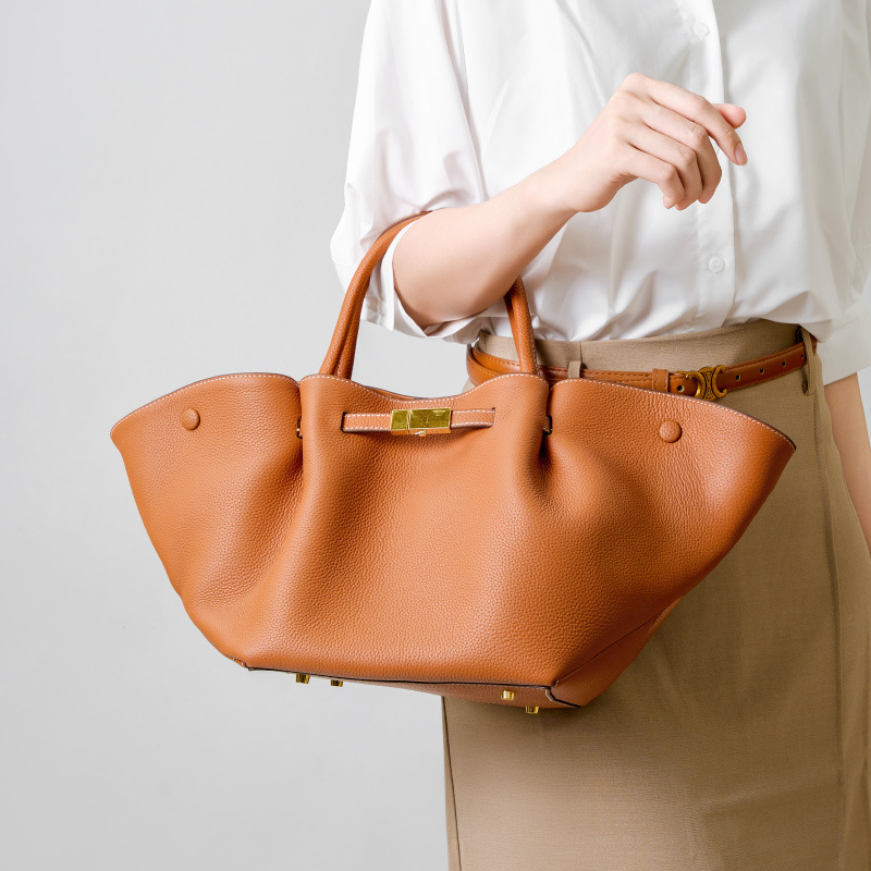 Women's Large Capacity Genuine Leather Crossbody Shoulder Bag - High-End Designer Commuter Handbag For Office - Thumbnail 2
