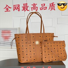 代级M家新款老花LizVisetos双面子母购物袋大容量单肩手提托特女