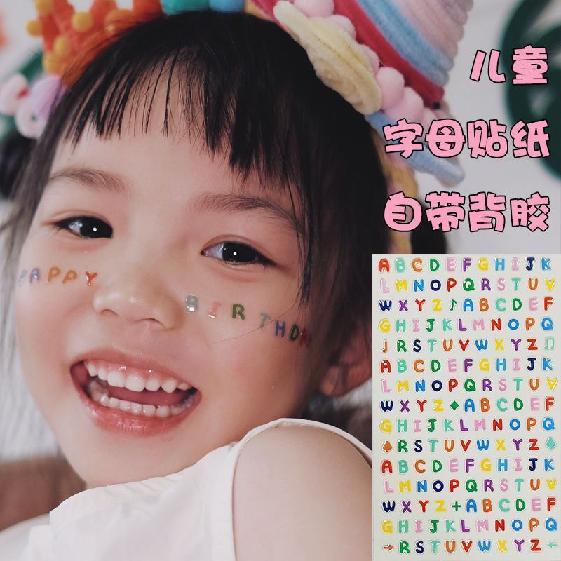 Children's Mini Happy Birthday Stickers, Letter Makeup Face Stickers, Happy Birthday Nail Art Stickers