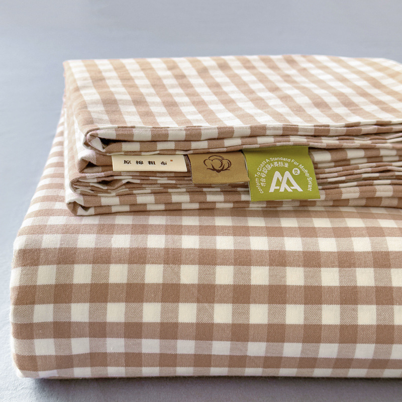 Sábana gruesa de algodón crudo de una sola pieza, juego de tres piezas de sábana individual y funda de almohada de algodón original para dormitorio de estudiantes de verano, nuevo modelo 2025.