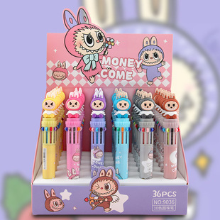 Cartoon ten-color ballpoint pen 9036 Brala multi-color hand account pen student cute high-value graffiti pen wholesale