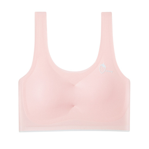 女童发育期无痕内衣女初中高中生防凸点冰丝透气少女学生文胸背心