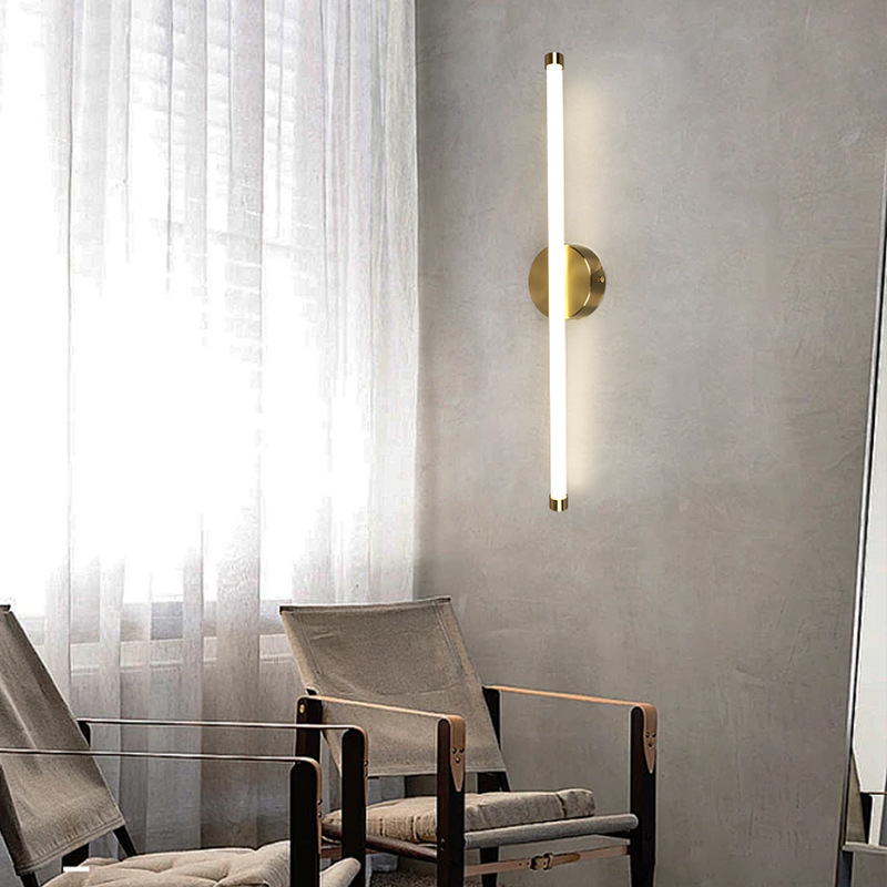 Luz de pared de dormitorio lujosa moderna una palabra lámpara de pared de fondo de la sala de estar lámpara de pared de estudio escalera lámpara de pared de balcón