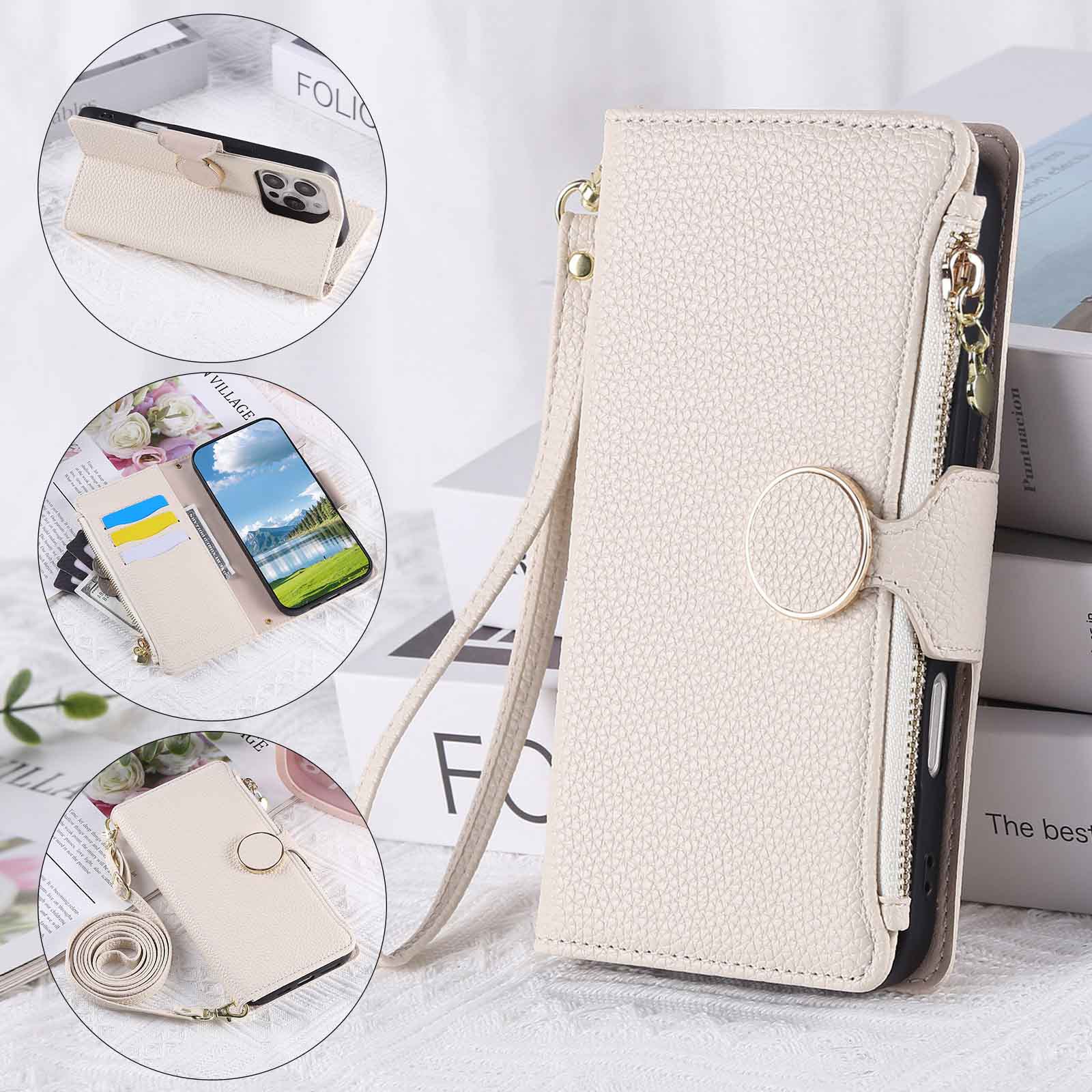 适用X8B斜挎拉链包手机壳荣耀400Pro圆扣翻盖皮套X9C荔枝纹保护套