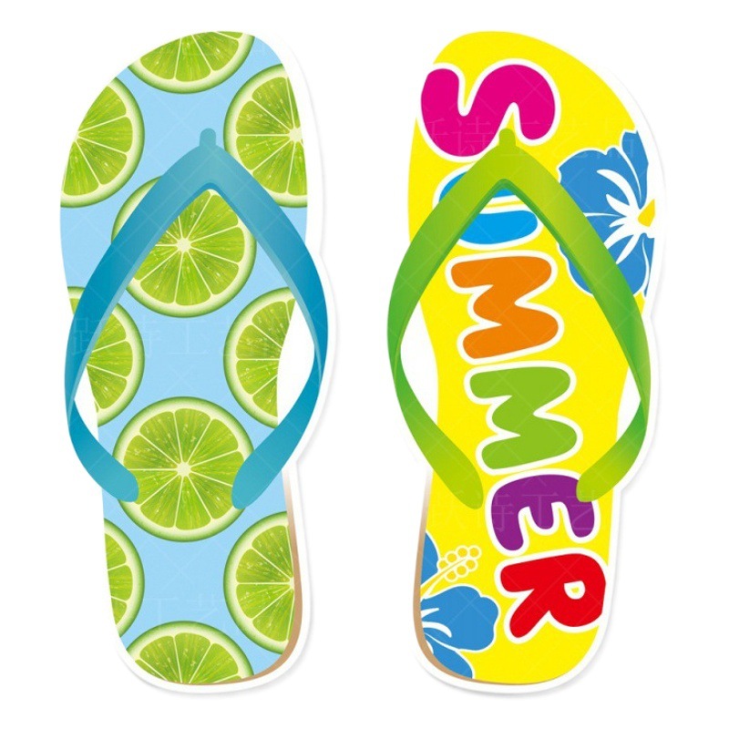 Nuevas pegatinas de pared decorativas de verano, pegatinas de ventana, artículos de decoración de fiesta de verano, zapatillas autoadhesivas, pegatinas de ventana, pegatinas de pared creativas