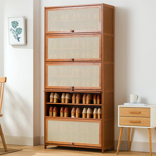 Imitation rattan shoe cabinet, simple shoe rack at home door, economical, good-looking indoor storage, multi-layer dust-proof dormitory