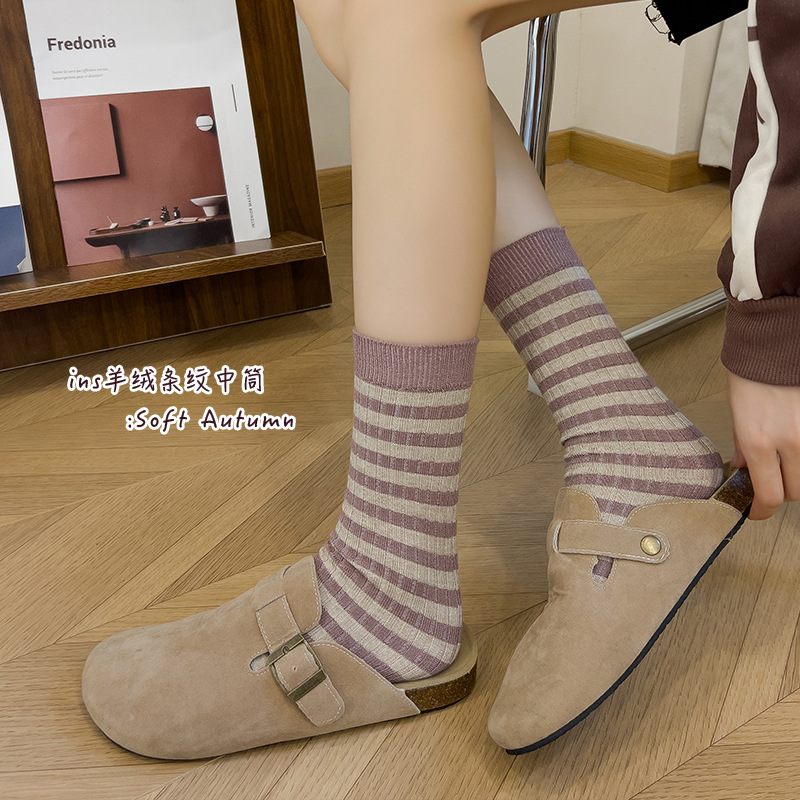 Otoño y invierno, cordillera y cordillera, calcetines de invierno retro, calcetines de invierno gruesas y cálidas de moda coreana image 5