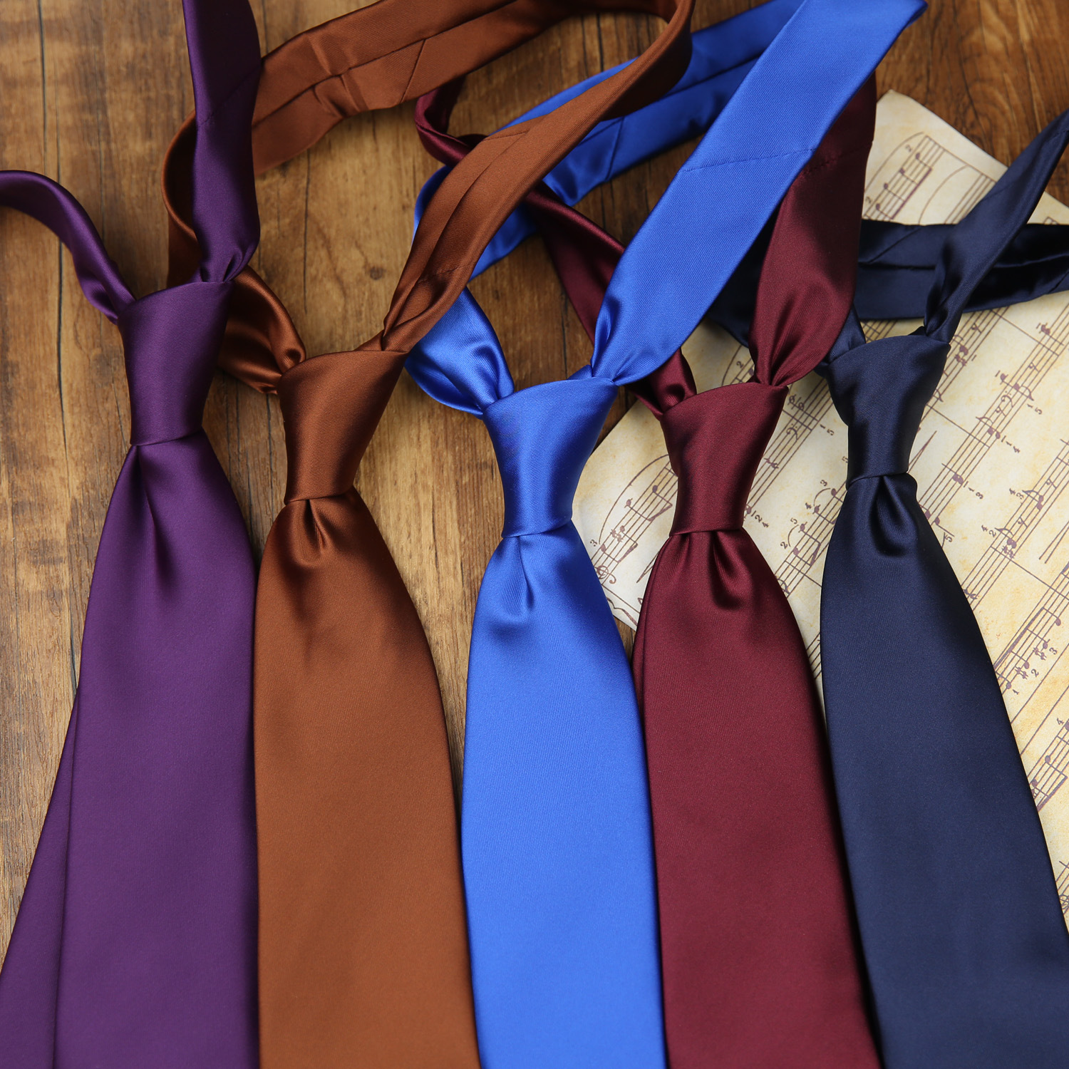 Classic solid color glossy casual professional black burgundy tie