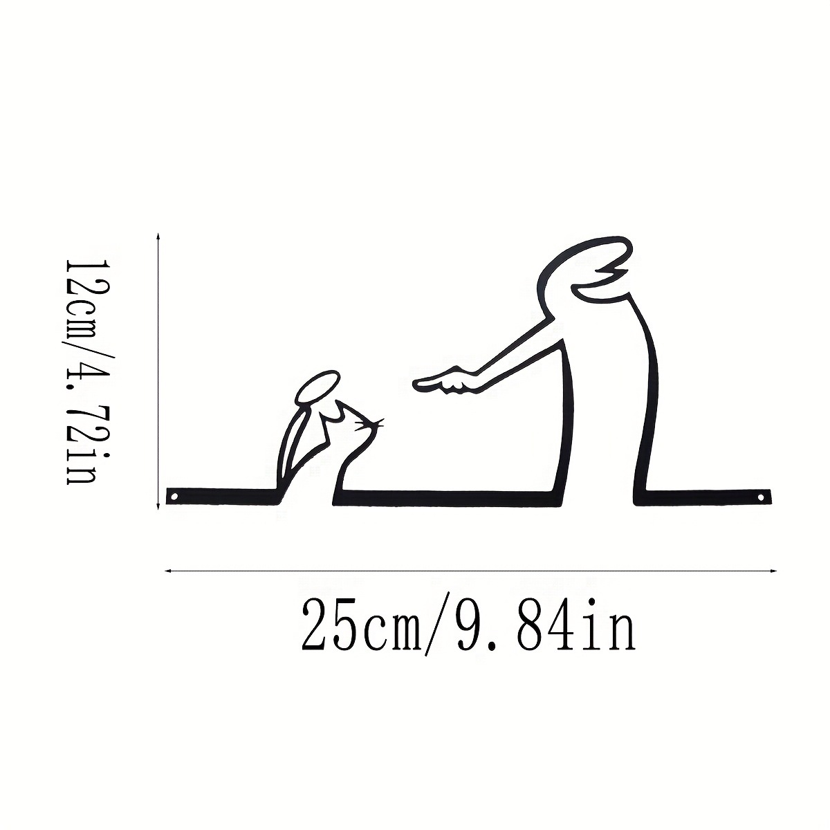 사람과 천사 고양이 문 장식