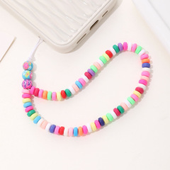 弋戀新款彩色愛心串珠手機鏈手機殼掛件防摔防丟短款掛繩禮品女