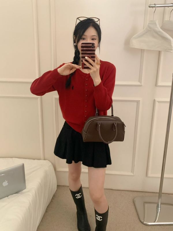 秋季新款女装刺绣韩系高级感气质毛衣长袖针织衫开衫修身外套上衣|undefined