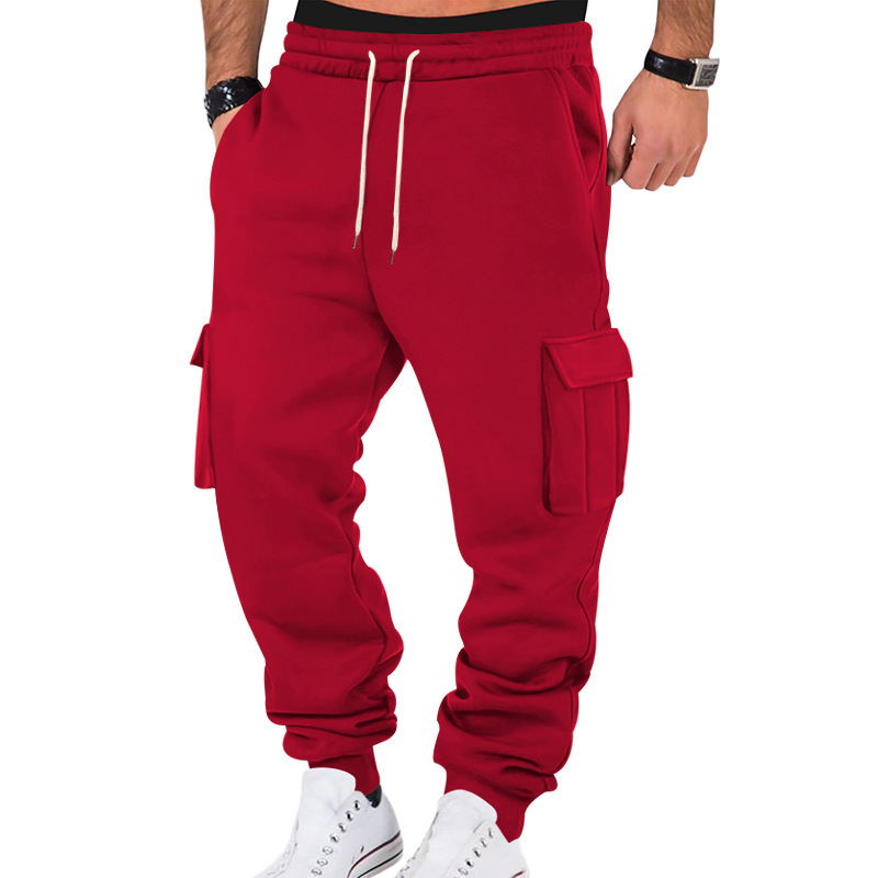 Transfronterizo otoño-invierno pesado americano pantalones de trabajo hombres transfronterizos de lana de bolsillo de bolsillo de bolsas deportivas casuales piernas pantalones de pila