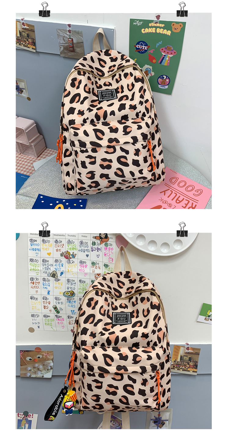 Korean leopard print backpack allmatch light travel small backpackpicture17