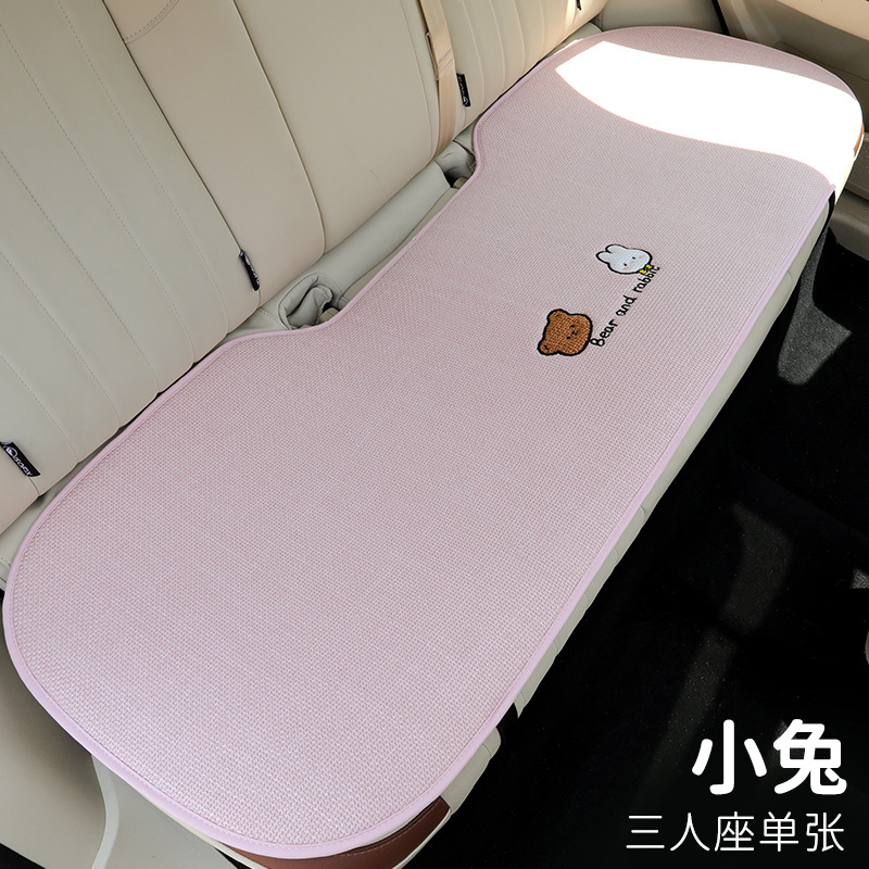 Universal Cute Cotton – Universal Seat cushion, seat cover - four-seasons-linen-rabbit-rear-three-seat