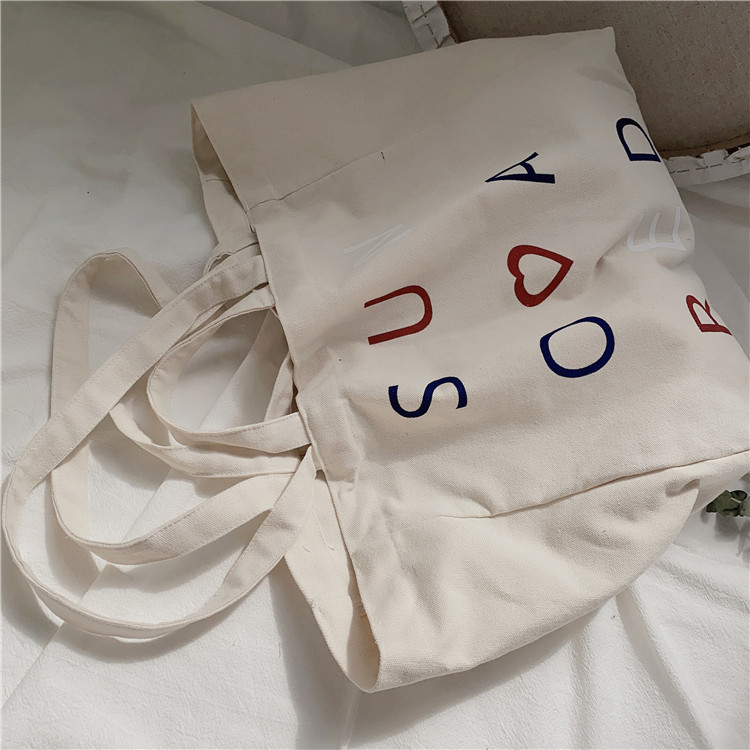 03295 Casual canvas bag, cute girl Japanese style bag, Harajuku chic student large capacity single-shoulder bag undefined