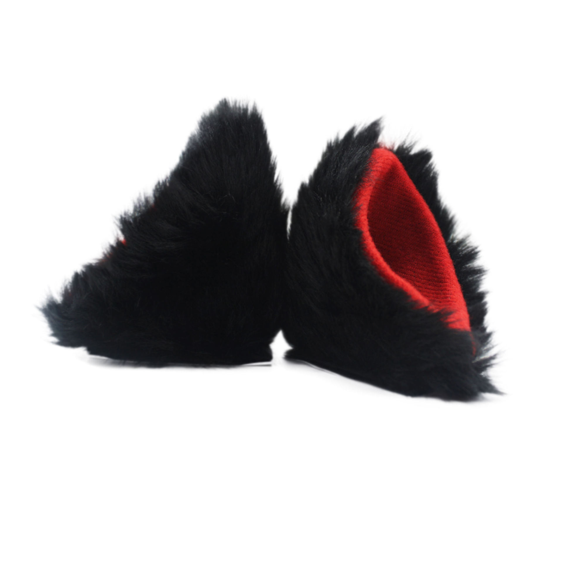 검정색과 빨간색 고양이 귀 한 쌍(헬멧은 포함되지 않음)