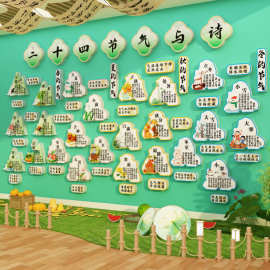 24二十四节气文化幼儿园环创主题墙成品楼梯墙面装饰扶手贴走廊道