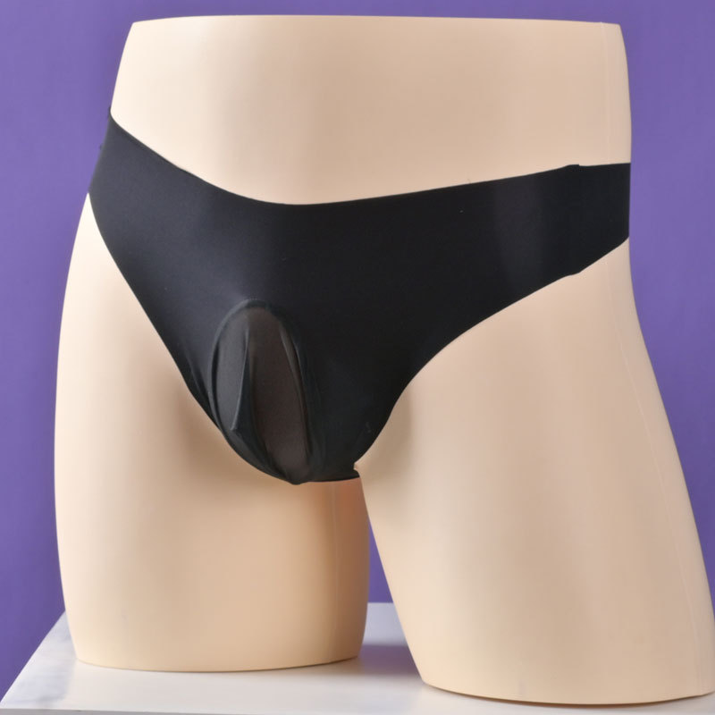 Silky Ultra-thin Men's Invisible Skin Garment Triangle Thong Sexy Breathable Ice Silk Egg Bag Breathable Elastic Floating