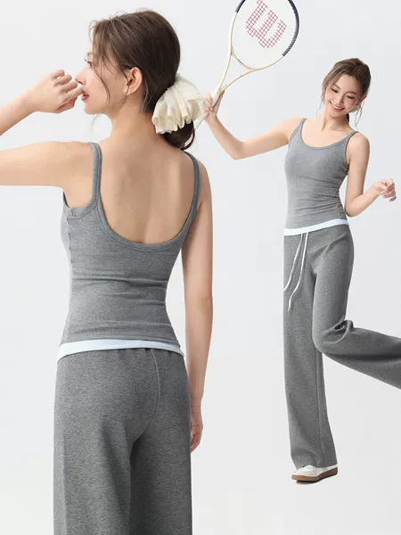 Women's one-piece long sports vest, yoga wear, shockproof outerwear, Pilates training fitness camisole top