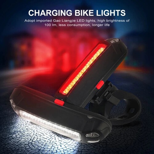 Wholesale bicycle lights, usb rechargeable tail lights, COB high-brightness beads, mountain bike tail lights, bicycle warning light equipment