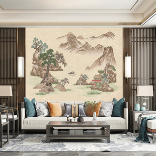 Unique Embroidery Seamless Wall Cloth Ting Brocade Continuous Living Room Tv Sofa Background Wall Cloth New Chinese Style Unique Embroidery