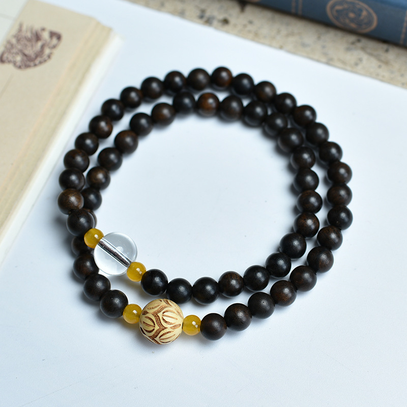 Shen Guibao 6mm 이중 원형 토파즈 투명 비즈 연꽃 모델