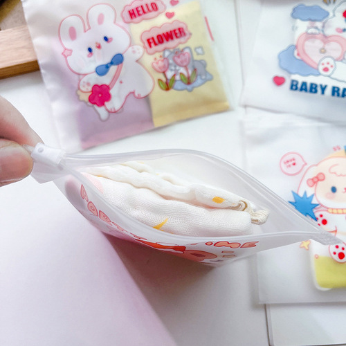 Cartoon candy bag cute snack zipper bag sealed jewelry small underwear candy biscuit packaging bag bag