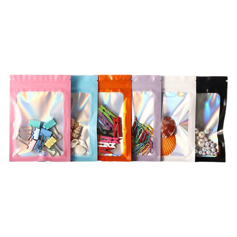 Bolsa ziplock de color láser, bolsa autoadhesiva, bolsa ziplock, bolsa de embalaje, bolsa de accesorios, bolsa de papel de aluminio, bolsa aluminizada, bolsa de plástico Symphony