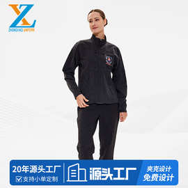 定制防风防水夹克耐磨休闲简约春秋季女工装外套翻领潮牌印绣logo