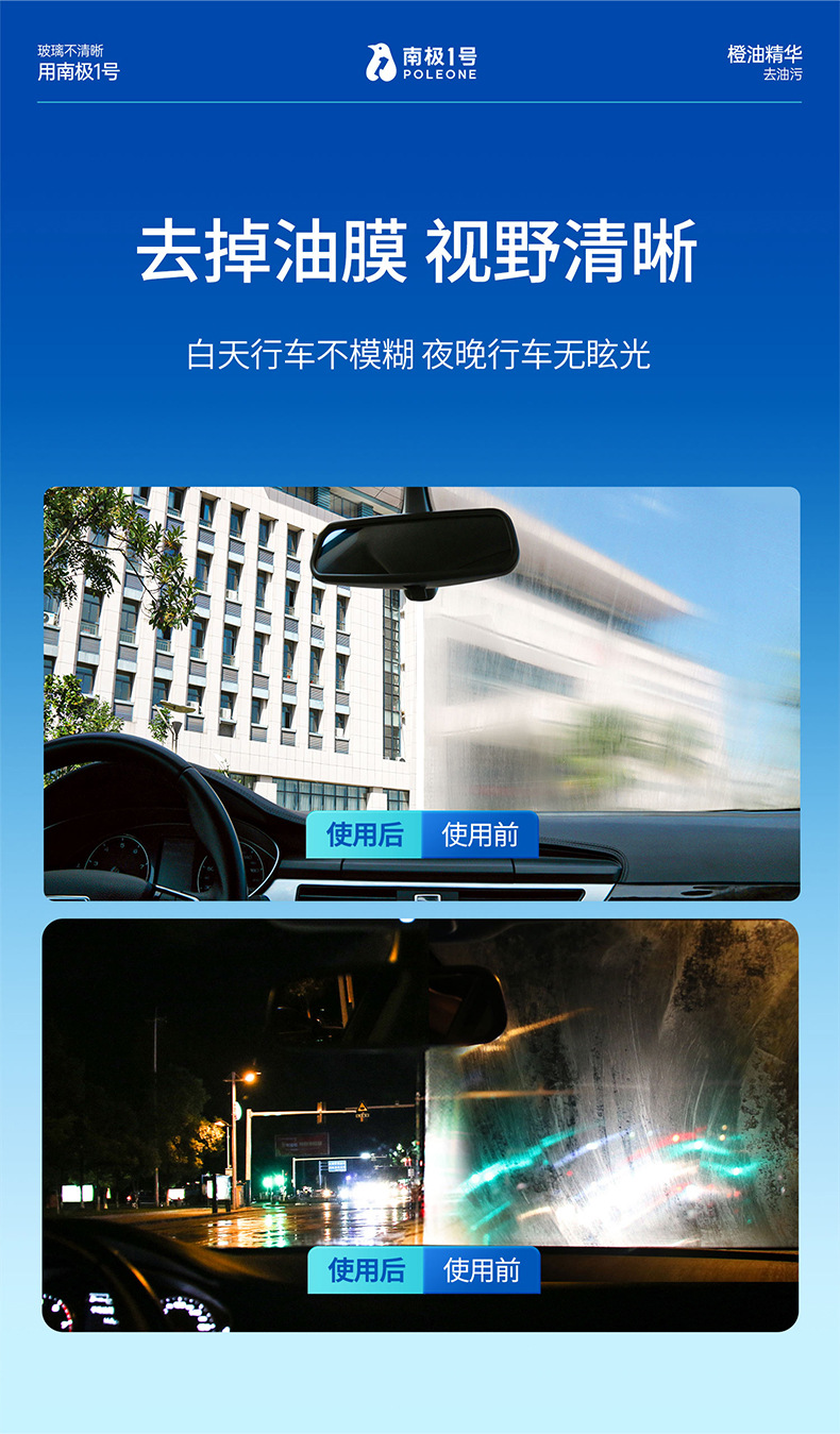 Goodway Automotive Glass Heavy Oil Film Removal Emulsion Strong Front Windshield Cleaner Oil Film Removal Cleaner