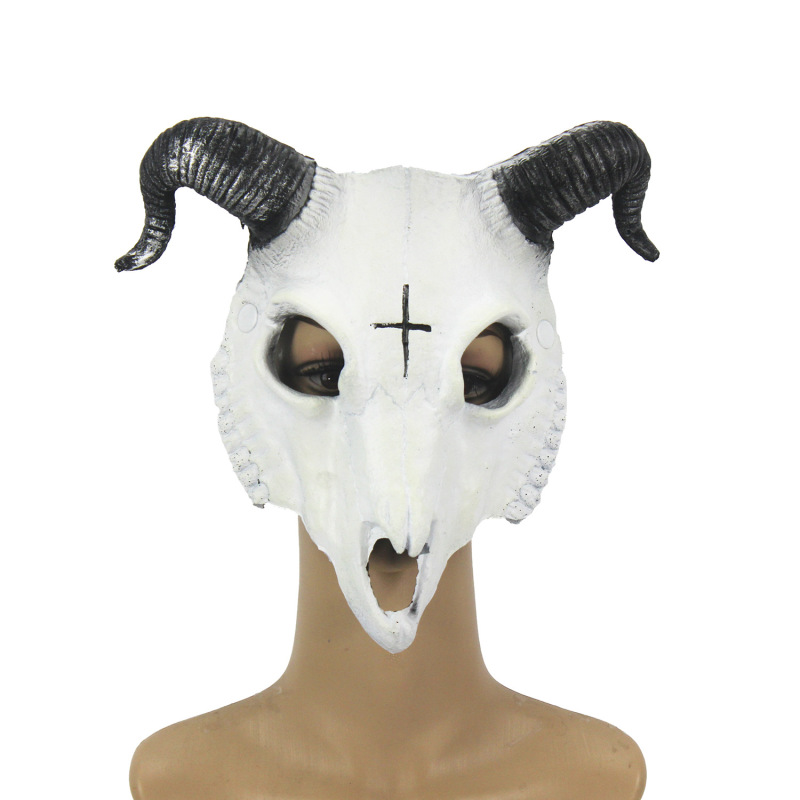 アマゾンクロスボーダーヤギマスクハロウィーンヤギマスクカーニバルパーティーPU動物マスクcos小道具|undefined