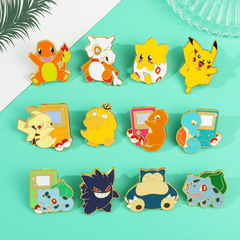 ポケモンブローチ可爱いカードライナー可梦エナメル金属バッジピン可达鴨ブローチ卸売欧米