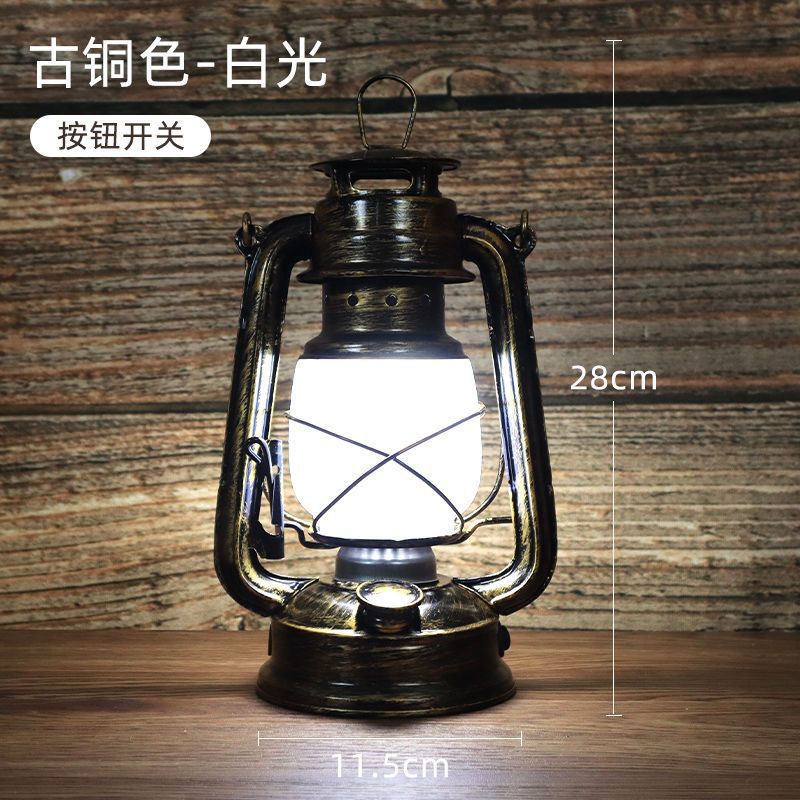 Lámpara de mesa recargable retro atmósfera lámpara decoración lámpara de mesa lámpara de queroseno antiguo al aire libre lámpara de caballo lámpara de guión lámpara fábrica de comercio