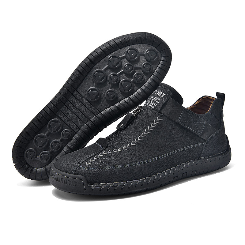 Herren Leder Chukka Boots Handgenähte Freizeitstiefel Outdoor_voghion.com