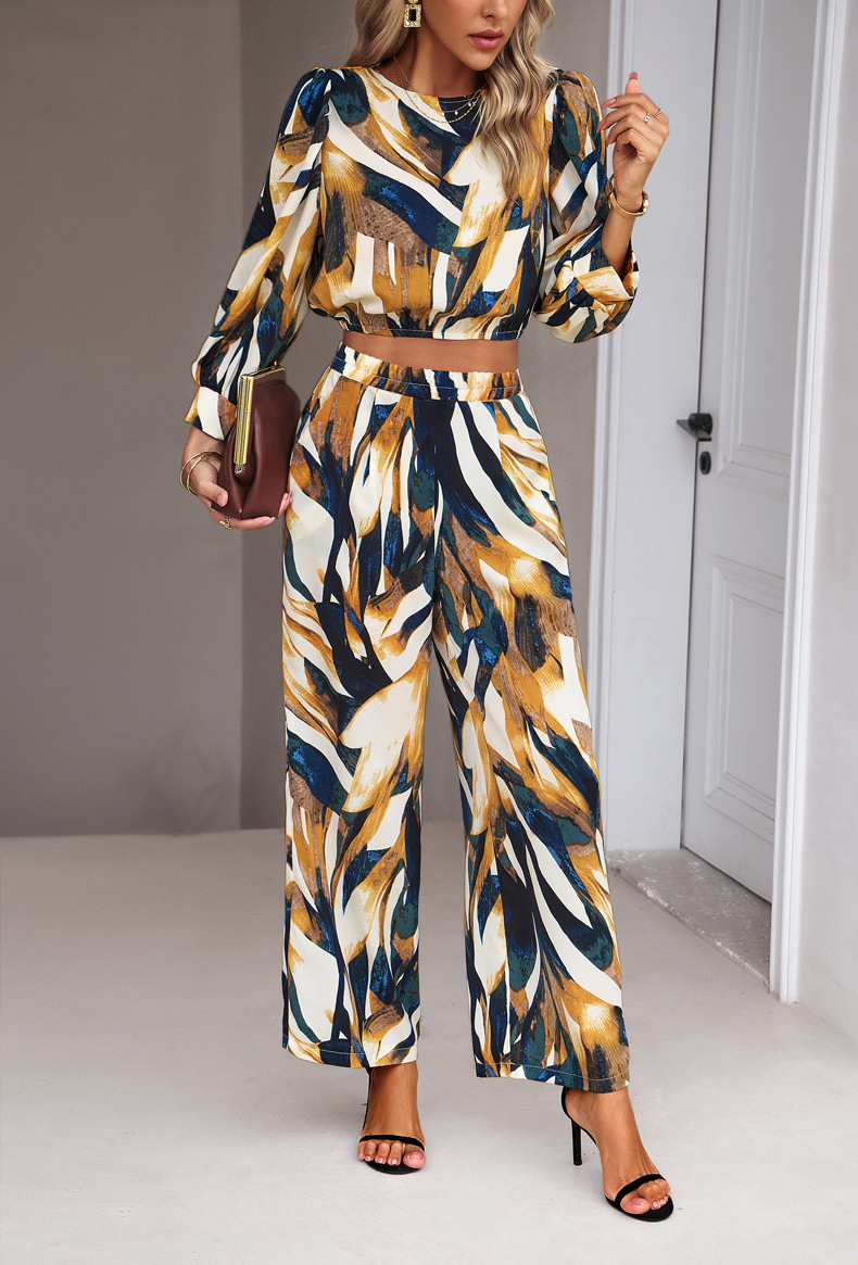 Comfort Function Regular Fit Fit Type Street Women's Casual Printing Polyester Printing Pant Co-ord Set Pants Sets