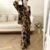 HX2421 Large Size Suit + Hair Tie-Digital Green Butterfly